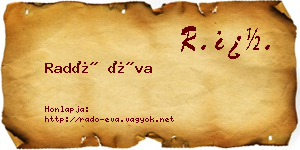 Radó Éva névjegykártya